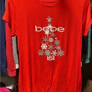 Bebe Red Graphic T-Shirt